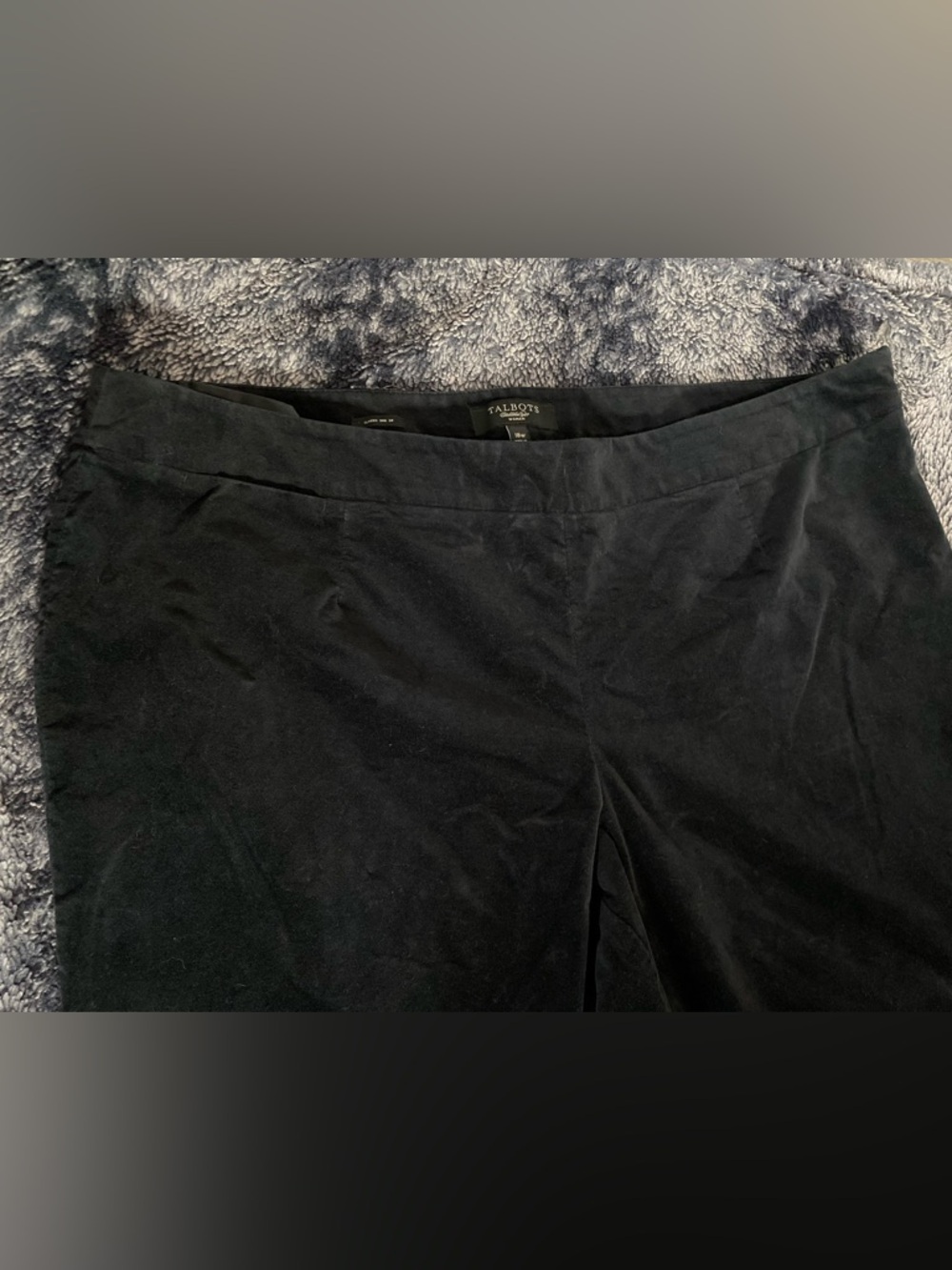 Talbots Women’s 18W Black Velvet Flat Front Side Zip Casual Dress Pants - Picture 5 of 7